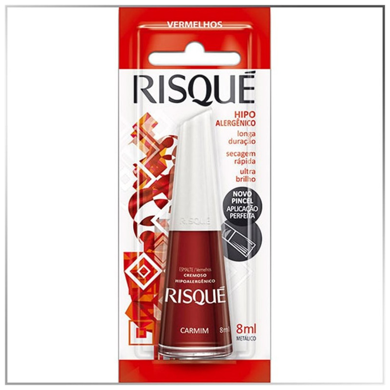 ESMALTE CREMOSO CARMIM RISQUÉ VERMELHOS BLISTER 8ML