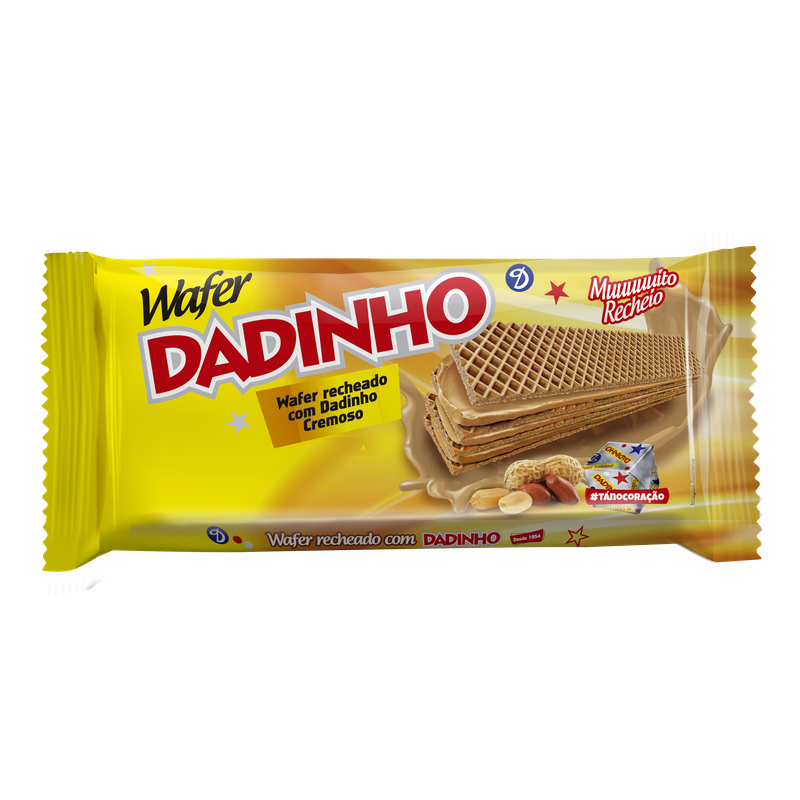 BISCOITO WAFER RECHEIO AMENDOIM DADINHO PACOTE 90G