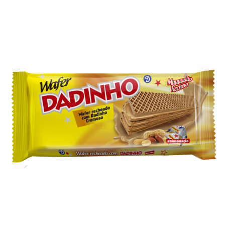 BISCOITO WAFER RECHEIO AMENDOIM DADINHO PACOTE 90G