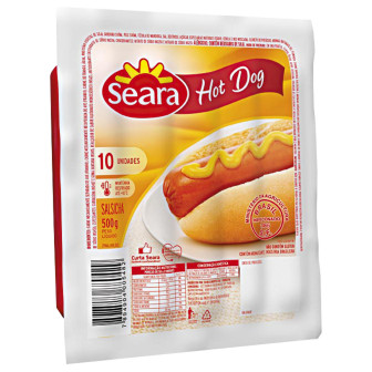 SALSICHA HOT-DOG SEARA 500G 10 UNIDADES