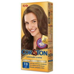 KIT COLORAÇÃO CREME COR 7.0 LOURO MÉDIO NIELY COR&TON