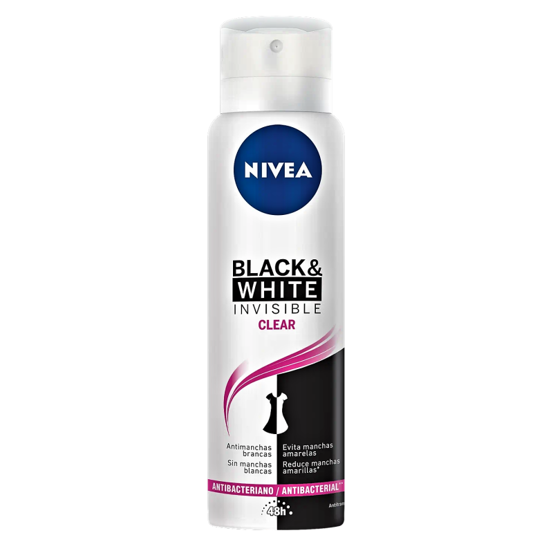 ANTITRANSPIRANTE AEROSSOL NIVEA INVISIBLE FOR BLACK & WHITE CLEAR 150ML SPRAY