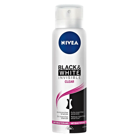 ANTITRANSPIRANTE AEROSSOL NIVEA INVISIBLE FOR BLACK & WHITE CLEAR 150ML SPRAY