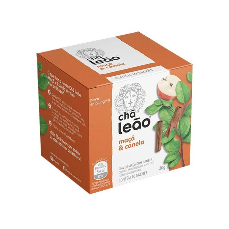 CHÁ MAÇÃ & CANELA CHÁ LEÃO CAIXA 20G 10 UNIDADES