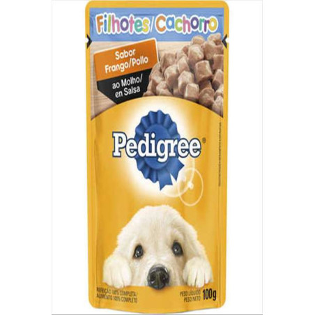 ALIMENTO PARA CÃES FILHOTES FRANGO AO MOLHO PEDIGREE SACHÊ 100G