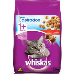 ALIMENTO PARA GATOS ADULTOS CARNE WHISKAS PACOTE 500G