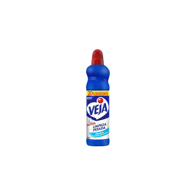 LIMPADOR LIMPEZA PESADA COM ÁLCOOL ORIGINAL VEJA FRASCO 500ML GRÁTIS 20% DE DESCONTO