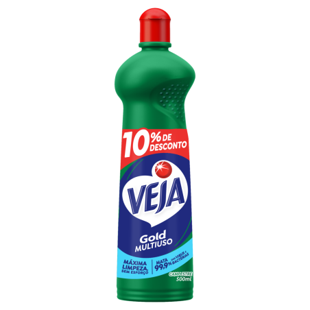 LIMPADOR MULTIUSO CAMPESTRE VEJA GOLD SQUEEZE 500ML GRÁTIS 10% DE DESCONTO