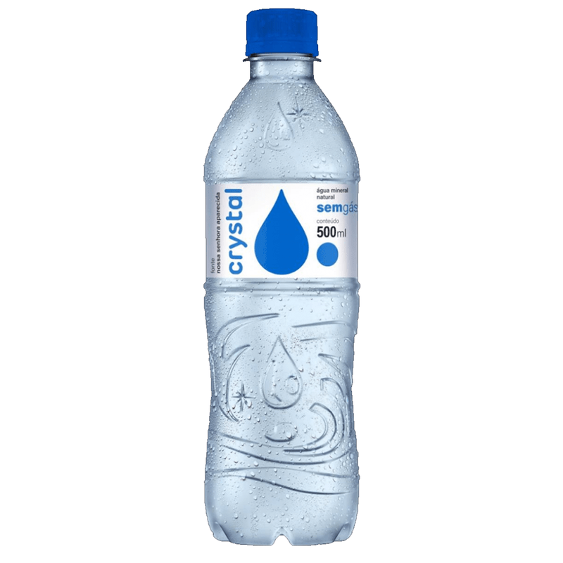 ÁGUA MINERAL NATURAL SEM GÁS CRYSTAL GARRAFA 500ML