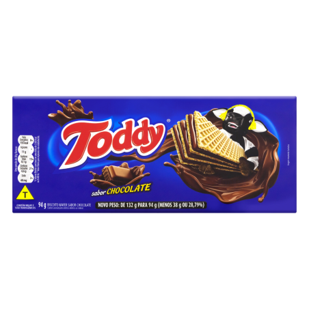 BISCOITO WAFER RECHEIO CHOCOLATE TODDY PACOTE 94G