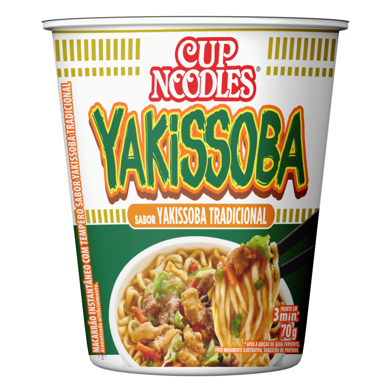 MACARRÃO INSTANTÂNEO YAKISSOBA TRADICIONAL CUP NOODLES COPO 70G