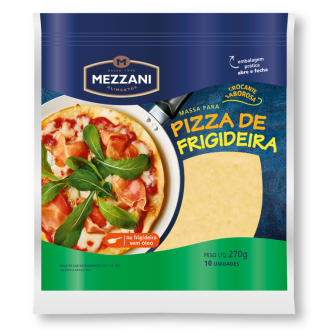 MASSA PARA PIZZA DE FRIGIDEIRA MEZZANI POUCH 270G 10 UNIDADES