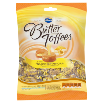 BALA MOUSSE DE MARACUJÁ BUTTER TOFFEES PACOTE 90G
