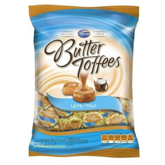 BALA LEITE BUTTER TOFFEES PACOTE 90G