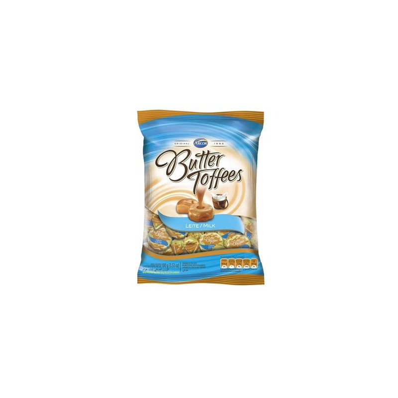 BALA LEITE BUTTER TOFFEES PACOTE 90G
