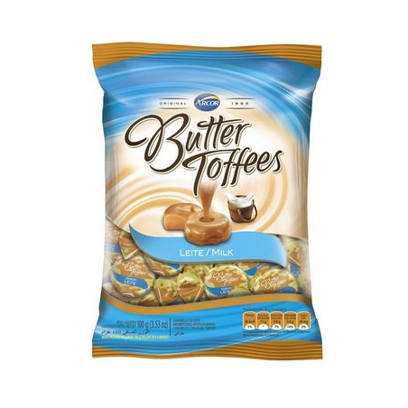 BALA LEITE BUTTER TOFFEES PACOTE 90G