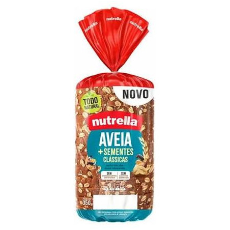 PÃO INTEGRAL AVEIA E SEMENTES CLÁSSICAS NUTRELLA PACOTE 350G