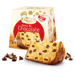 PANETTONE COM GOTAS DE CHOCOLATE AO LEITE PANCO CAIXA 400G