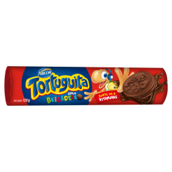 BISCOITO CHOCOLATE RECHEIO BRIGADEIRO TORTUGUITA PACOTE 120G