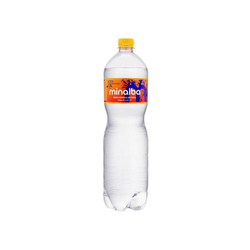 ÁGUA MINERAL NATURAL COM GÁS MINALBA GARRAFA 1,5L