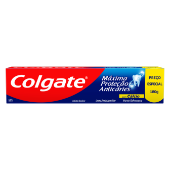 CREME DENTAL MENTA REFRESCANTE COLGATE MÁXIMA PROTEÇÃO ANTICÁRIES CAIXA 180G