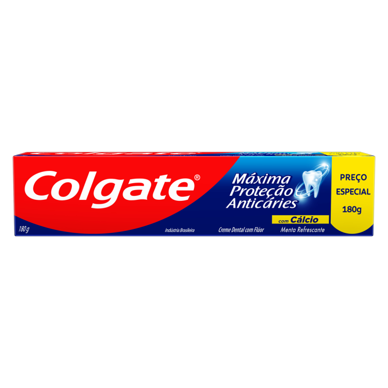 CREME DENTAL MENTA REFRESCANTE COLGATE MÁXIMA PROTEÇÃO ANTICÁRIES CAIXA 180G