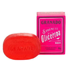 SABONETE BARRA DE GLICERINA ROSA GRANADO CAIXA 90G