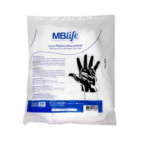 LUVA PLASTICO 100UN MEDIX