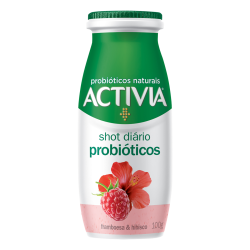 LEITE FERMENTADO FRAMBOESA E HIBISCO ZERO LACTOSE ACTIVIA SHOT DIÁRIO FRASCO 100G