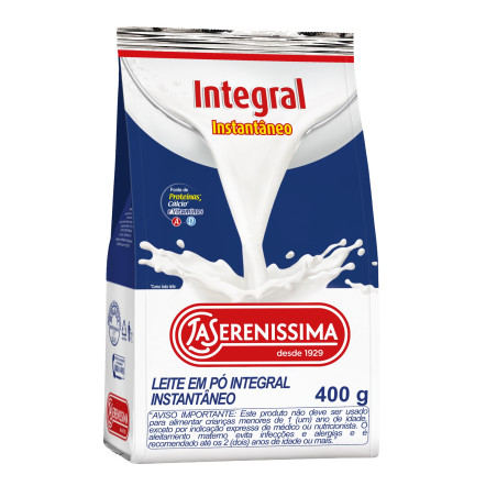 LEITE PÓ INSTANTÂNEO INTEGRAL LA SERENISSIMA PACOTE 400G