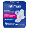 ABSORVENTE COM ABAS SUAVE INTIMUS NOTURNO PACOTE 8 UNIDADES