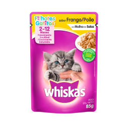 ALIMENTO PARA GATOS FILHOTES FRANGO AO MOLHO WHISKAS SACHÊ 85G