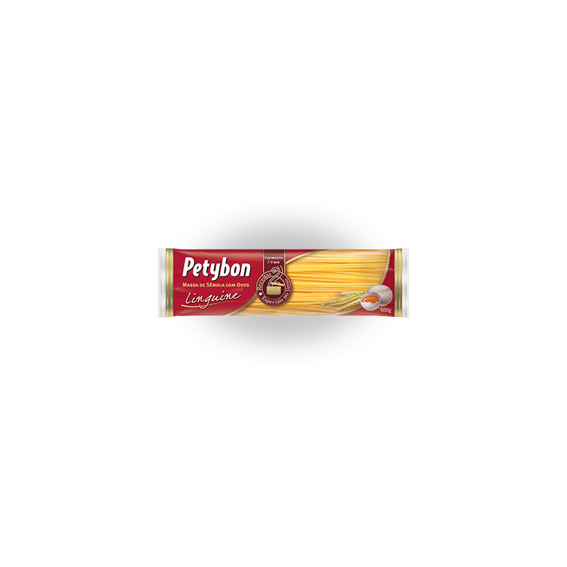 MACARRÃO DE SÊMOLA COM OVOS LINGUINE PETYBON PACOTE 500G