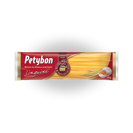 MACARRÃO DE SÊMOLA COM OVOS LINGUINE PETYBON PACOTE 500G