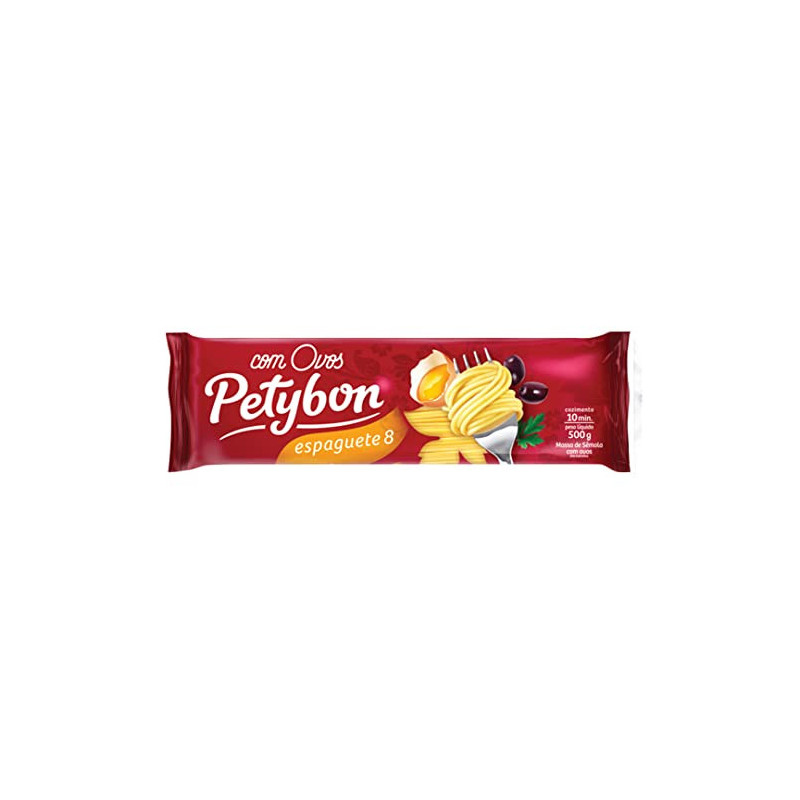 MACARRÃO DE SÊMOLA COM OVOS ESPAGUETE 8 PETYBON PACOTE 500G