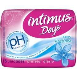 PROTETOR DIÁRIO SEM ABAS INTIMUS CUIDADO DIÁRIO PACOTE 15 UNIDADES