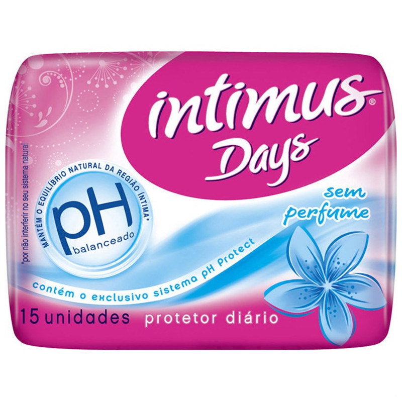PROTETOR DIÁRIO SEM ABAS INTIMUS CUIDADO DIÁRIO PACOTE 15 UNIDADES