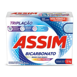 LAVA-ROUPAS PÓ ASSIM BICARBONATO TRIPLAÇÃO CAIXA 1,6KG