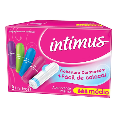 ABSORVENTE INTERNO INTIMUS MÉDIO CAIXA 8 UNIDADES