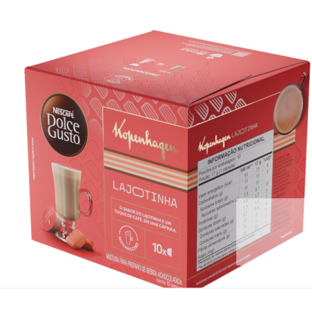MOCHACCINO EM CÁPSULA KOPENHAGEN LAJOTINHA NESCAFÉ DOLCE GUSTO CAIXA 170G 10 UNIDADES