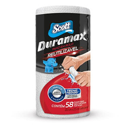 PANO REUTILIZÁVEL EM ROLO BRANCO SCOTT DURAMAX 58 UNIDADES