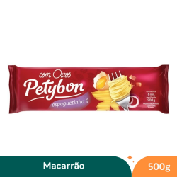 MACARRÃO DE SÊMOLA COM OVOS ESPAGUETINHO 9 PETYBON PACOTE 500G