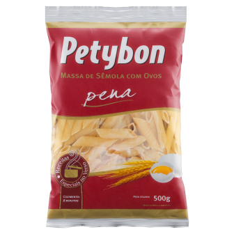 MACARRÃO DE SÊMOLA COM OVOS PENNE PETYBON PACOTE 500G