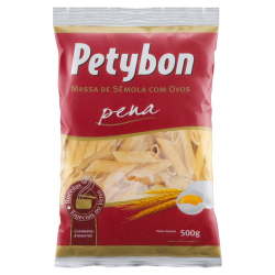 MACARRÃO DE SÊMOLA COM OVOS PENNE PETYBON PACOTE 500G