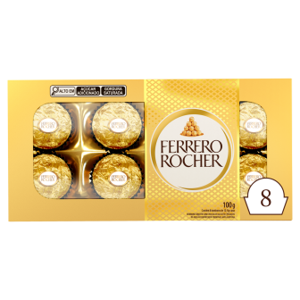 BOMBOM FERRERO ROCHER CAIXA 100G 8 UNIDADES