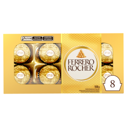 BOMBOM FERRERO ROCHER CAIXA 100G 8 UNIDADES