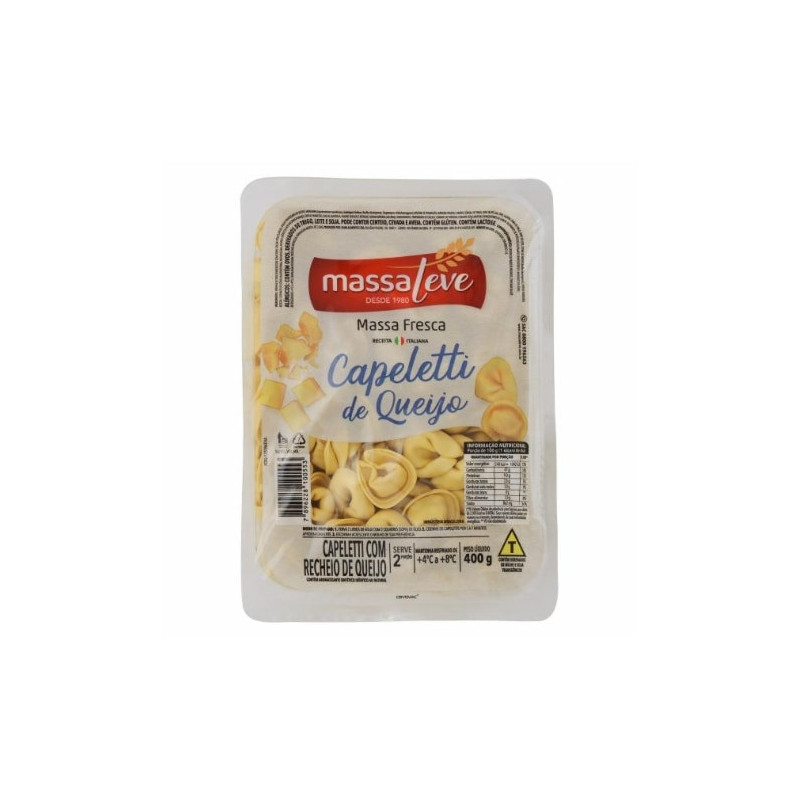 CAPELETTI RECHEIO QUEIJO MASSA LEVE BANDEJA 400G