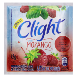 REFRESCO EM PÓ MORANGO ZERO AÇÚCAR CLIGHT PACOTE 8G