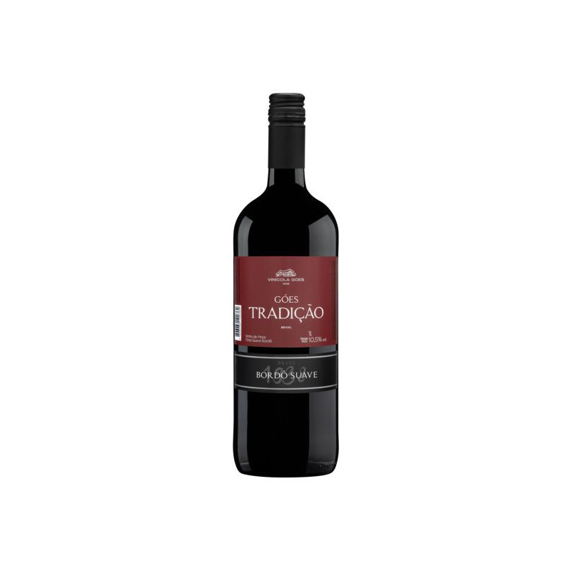 VINHO BRASILEIRO TINTO SUAVE GÓES TRADIÇÃO BORDÔ SÃO ROQUE GARRAFA 1L