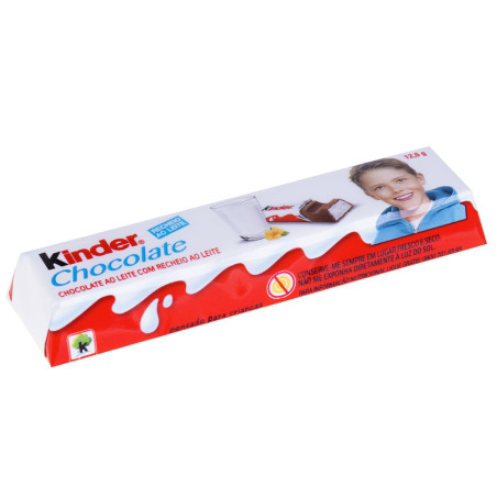 CHOCOLATE AO LEITE RECHEIO AO LEITE KINDER CARTUCHO 12,5G